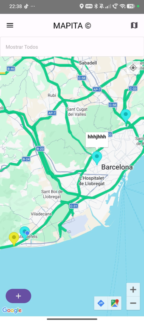Maps App map view with markers